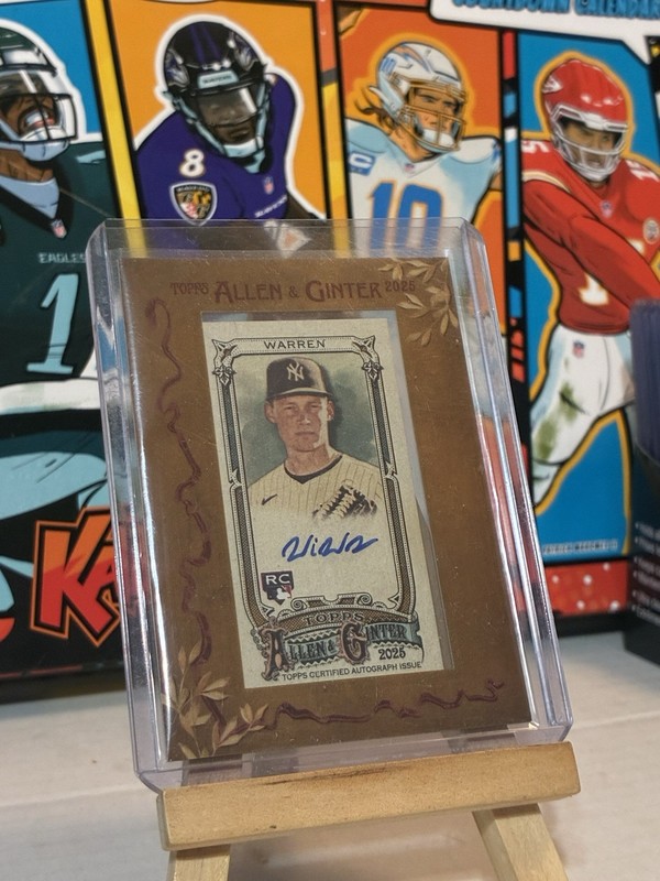2025 Topps Allen & Ginter Will Warren Rookie New York Yankees Auto Framed Mini