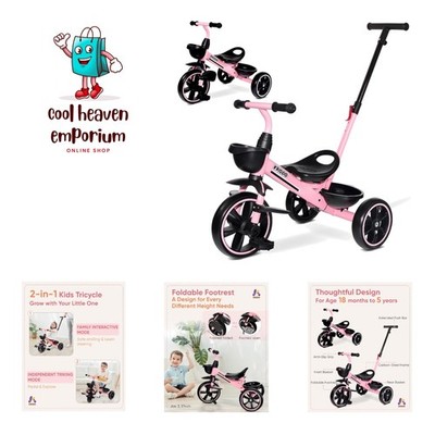 Versatile Kriddo Child's Tricycle for Indoor & Outdoor Play - Age 18 Mo to 5 Yrs