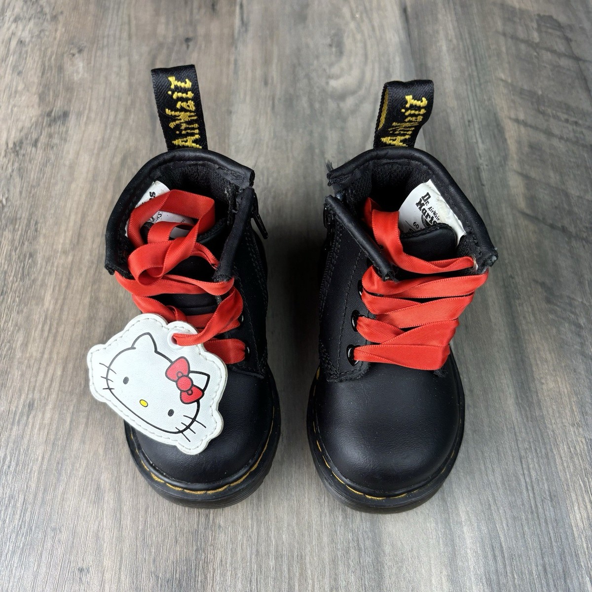 Martens Hello Kitty 60TH Anniversary Black Boots Bouncing Sole Infant  Size