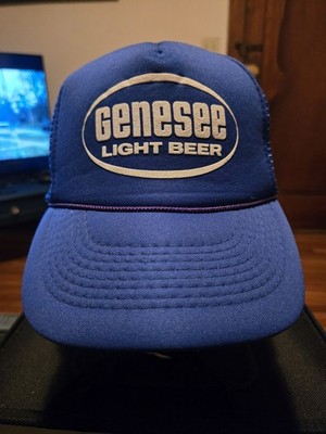 Vintage Genesee Light Beer Blue and White SnapBack Trucker Hat pre-owned 