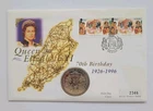 QEII 70th Birthday Isle of Man 1 Crown Coin PNC Cover 1996