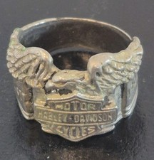 Vintage Hallmarked Harley Davidson Bikers Rin...