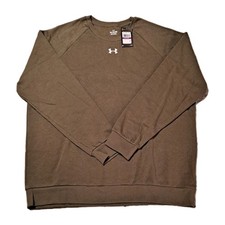Under Armour Men's Olive Green Rival Fleece Long Sleeve Crew Sweatshirt Size 2XL