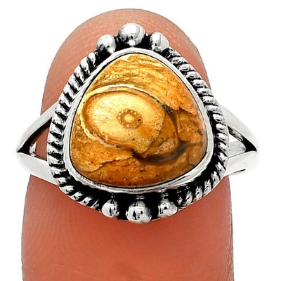 Natural Rock Calcy 925 Sterling Silver Ring s.8 Jewelry R-1253