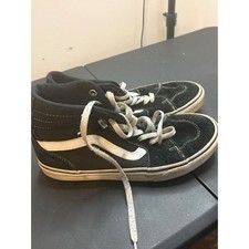 Vans Sk8-Hi High Top Sneakers Black White Suede Canvas Mens 8 VN000D5IB8C