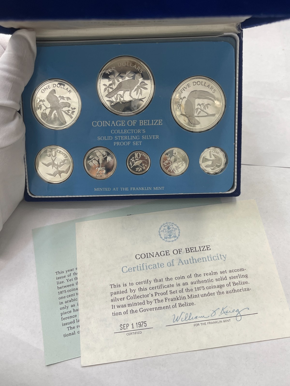 1975 Coinage of Belize Silver Proof Set of 8 coins – Antique Coins World