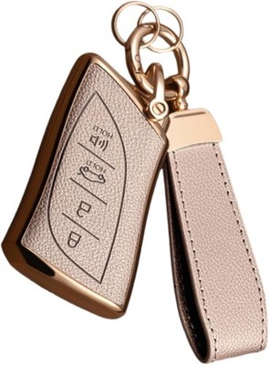 Lexus Key Fob Cover Leather TPU for RX NX TX ES GX 4 Button Rose Gold