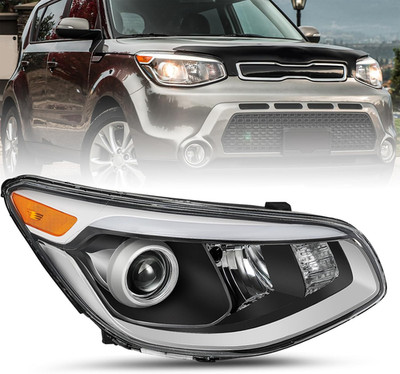 Headlight Assembly Compatible with 2014 2015 2016 Kia Soul Fits Factory Halogen 