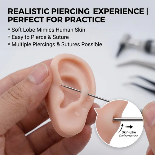Silicone Ear Model 1 Pair Soft Ear Model, Human Ear Model Flexible Fake Ear S... image 8