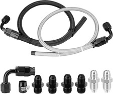 25Inch 6AN Power Steering Pump Hose Kit Compatible with Chevy C10 LS Swap, Fits