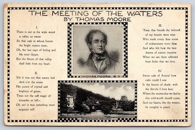 Antique Ireland Postcard AVOCA Thomas Moore Meeting Waters 1940