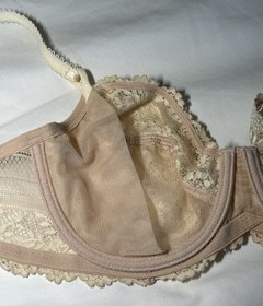 Wacoal 34D Bra Embrace Lace 65191 Underwire Back Closure in Beige