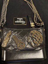 chanel limited aged calfskin quilted charms small gabrielle hobo black bag