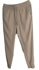 ATHLETA Brooklyn Textured Jogger Pants Windowpane Tan Women's 4 Style 657596