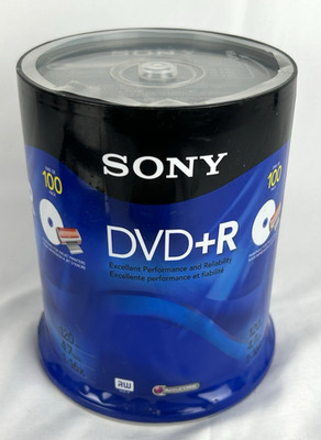 NEW Sony DVD+R 4.7GB 120min 1-16X Recordable Blank Printable 100 Discs Pack