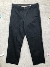 Eddie Bauer Pants Mens 33x32 Black Chino Straight Leg Casual Cotton Twill