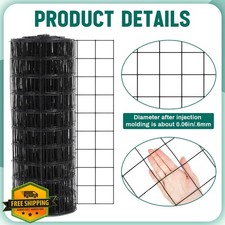 Galvanized Welded Wire Fence 4x100 ft Black PVC Coated Garden Border