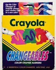 Vintage 1992 Crayola Changeables Color Change Markers Set of 8 *IN  BOX* 90s