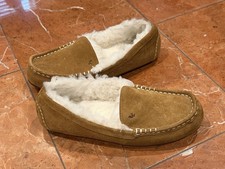 UGG KOOLABURRA LEZLY CHESTNUT SUEDE LEATHER SHERPA SLIPPER MOCCASIN 8 M 39 EUC