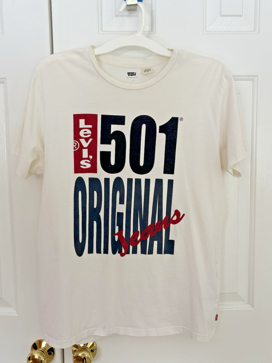 AUTHENTIC LEVI'S 501 Original Jeans T SHIRT Soft Loved Super Rare
