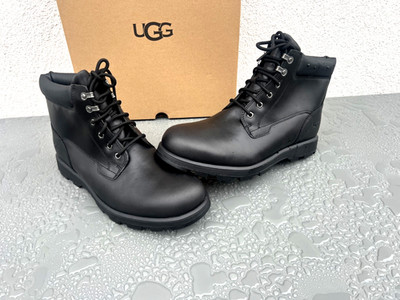 UGG Stenton Herren Boots 1120990 Steiefeletten Stiefel Schwarz Lammfell Gr.48.5