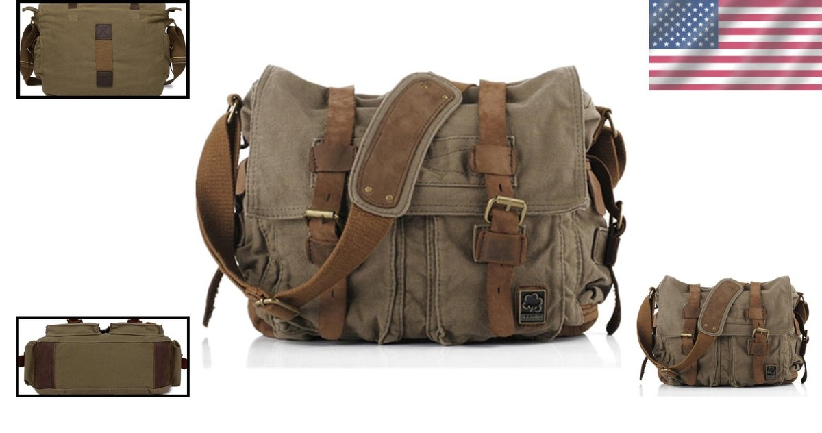 Vintage Military Canvas Messenger Bag | eBay