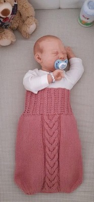 Pucksack Strampelsack Baby-Schlafsack Newborn handgestrickt auch für Reborn