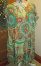 Shein Curve 3XL Sleeveless Geometric Colorful Lightweight Coverup Shift Dress