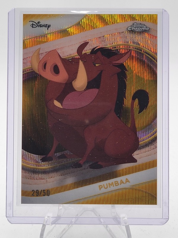 PUMBAA 2025 TOPPS CHROME DISNEY GOLD WAVE REFRACTOR /50 #99 LION KING Q2091