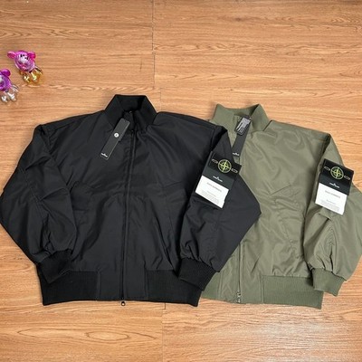  Stone Island Style Emblem Bomber Jacket Unisex Windproof Outdoor Casual Coat