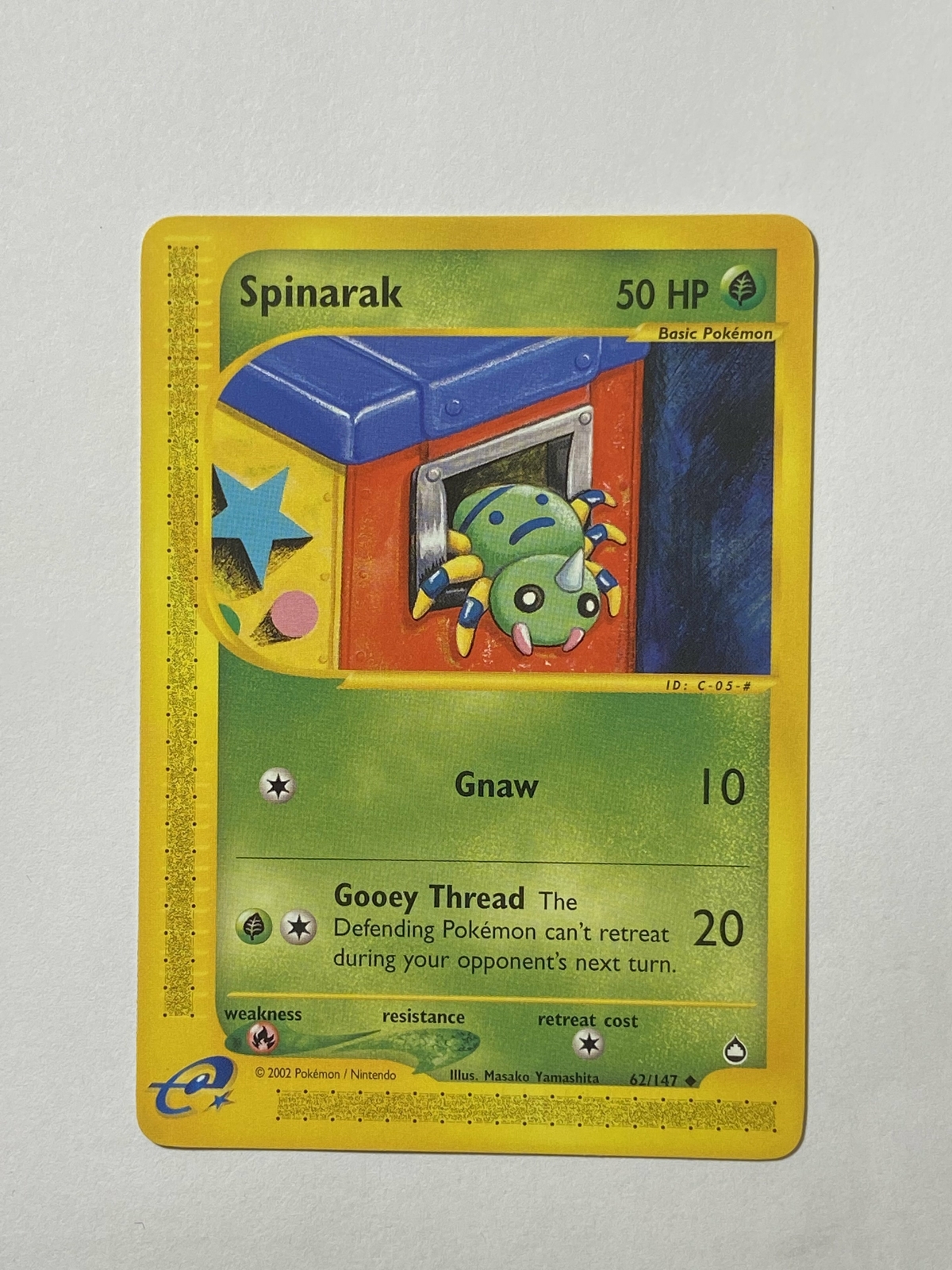 Spinarak Aquapolis 62/147 Pokemon E-Reader WOTC Near Mint-image