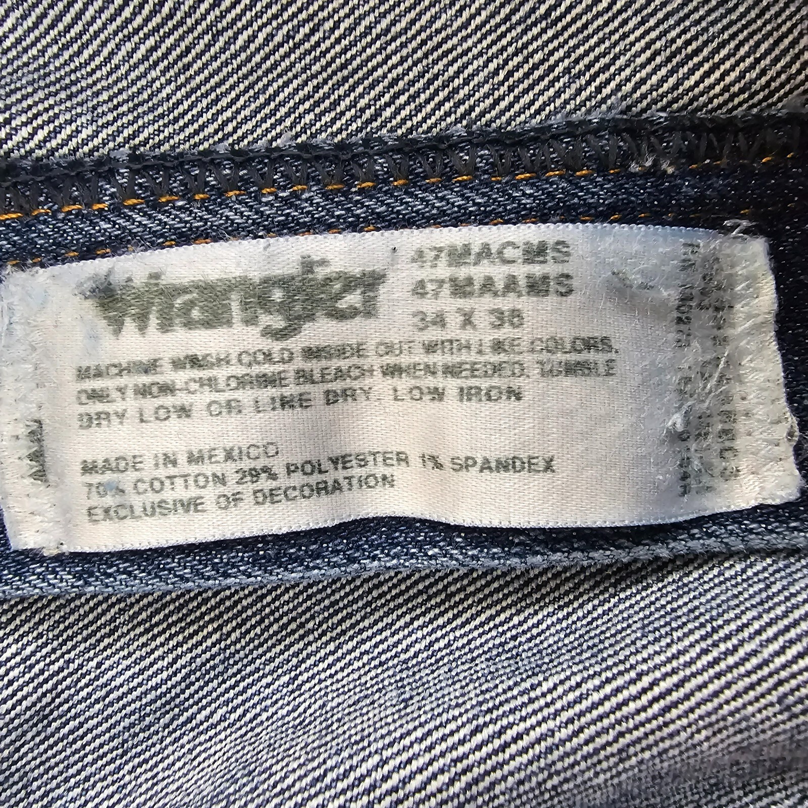 Wrangler Jeans Mens 34 Regular Fit 47 Advanced Comfort Stretch 47MACMS 34x35