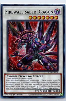 Yugioh Firewall Saber Dragon ALIN-EN038 Super Rare Foil Alliance Insight - NM