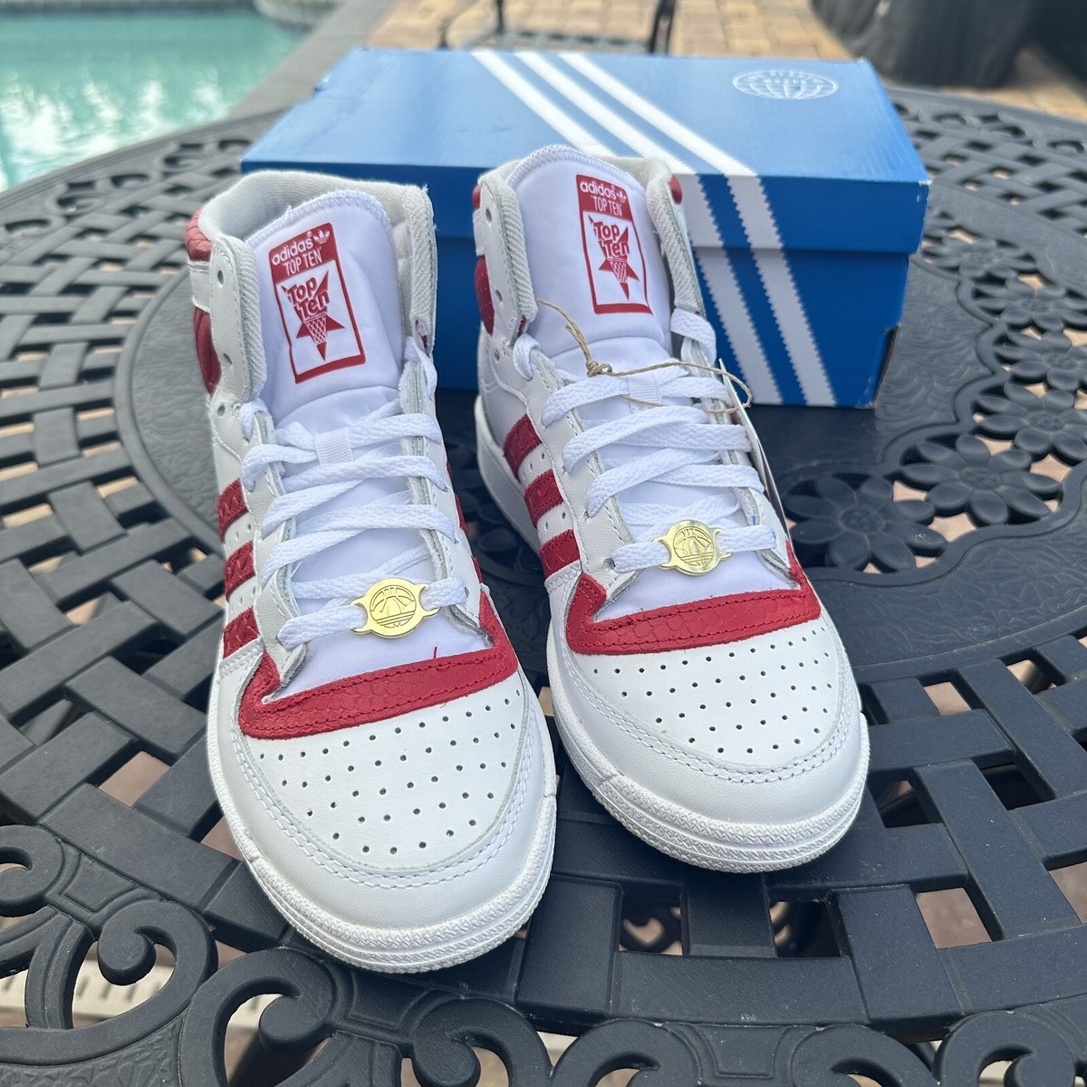 Adidas Top Ten RB White Power Red Women's Athletic Shoes HP9547