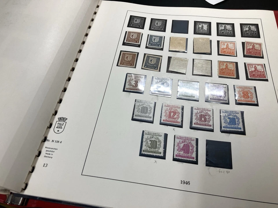 56.  Germany , 1946，SC#14N15-20, Mint Hinged，Cv$89.00，2 sets，/WMK&UnWMK，see scan - Image 3 of 3