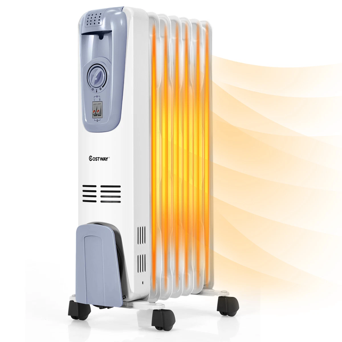 1500W Electric Oil Filled Radiator Space Heater 7-Fin Thermostat Room  Radiant 6940350869688 | eBay
