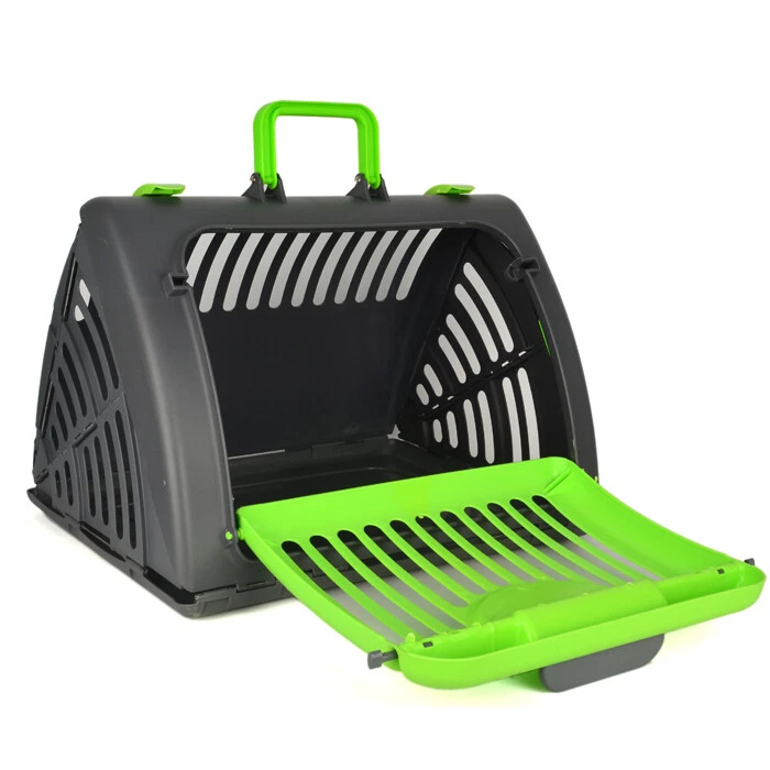 Collapsible Pet Carrier Cat Kitten Puppy Travel Carrier Plastic Crate 18x  14