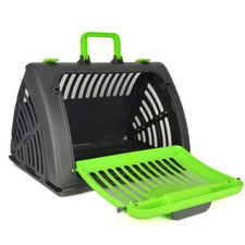 Collapsible 17"x14" Plastic Pet Carrier Crate Travel Kennel Cat Kitten Small Dog