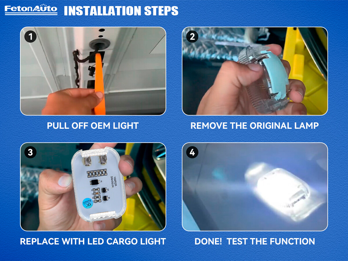 2 Plafonniers LED Blanc 6000K Pour Ford Transit 2014-2024 - Éclairage Cargaison Intérieur, Plug & Play, 24 LEDs