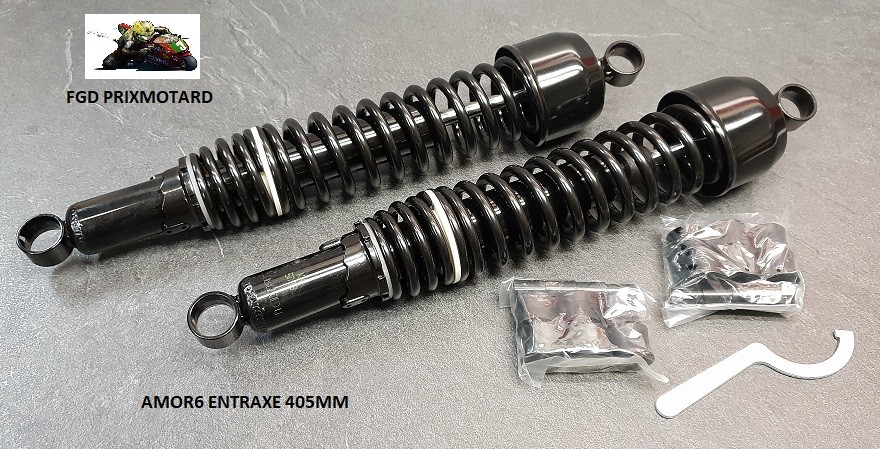 Amortisseur moto 405mm noir pour éliminer le mal de dos sur les routes bosselées