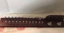Vintage Wooden Tie Rack Belt Rack Necklace Jewelry Display Holder w/shelf/