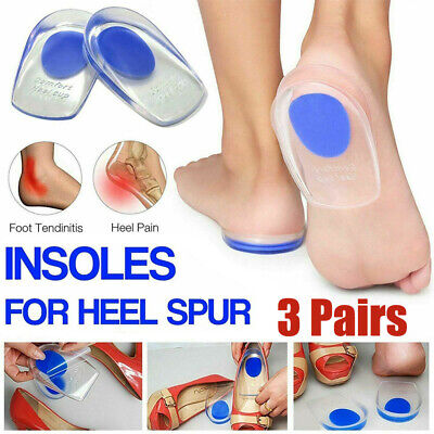Heel Support Shoe Pads Gel Orthotic Plantar Care Insert Insoles Cushion Silicone