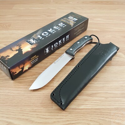 Joker Nomad Fixed Knife 6.5'' Bohler N695 Steel Full Blade Black Micarta Handle