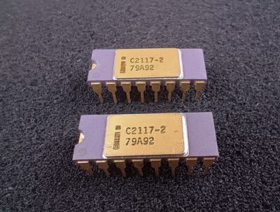 Qty 2:  Vintage Intel C2117-2 Ceramic Gold-Plated Pins DRAM Collectible RARE