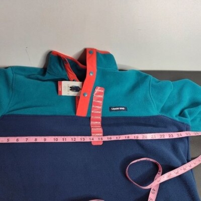 Sweat Homme Lands' End Colorblock Polaire – Taille XL – Fermeture Snap