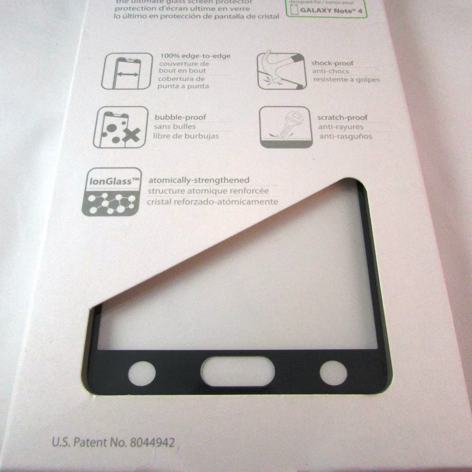 NEW Moshi Ion Samsung Galaxy Note 4 Tempered Glass iVisor Screen Protector Black - Image 3 of 4