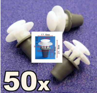 50x DOOR MOULDING TRIM STRIP CLIPS WITH GROMMET FOR VW GOLF MK2 MK3 Seat       