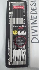 Multi-Tip Pen Set - STABILO Creative Tips - ARTY - Pack of 5 - Black