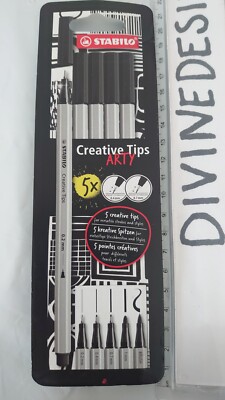 Multi-Tip Pen Set - STABILO Creative Tips - ARTY - 5er Pack - Schwarz
