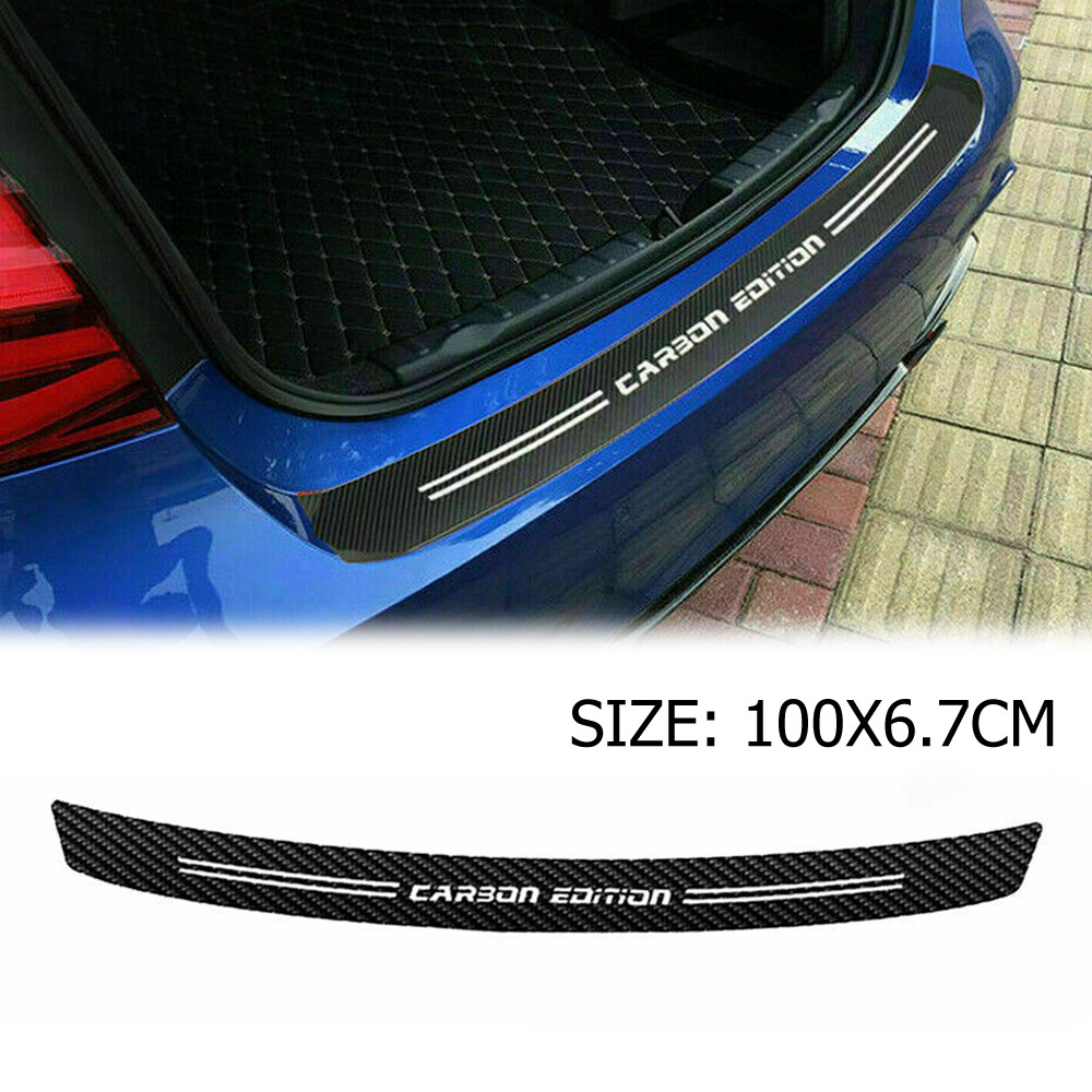 Carbon Fibre Car Rear Bumper Protector Corner Sticker Guard Trim Accessories
